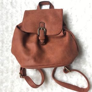 Tan suede backpack
